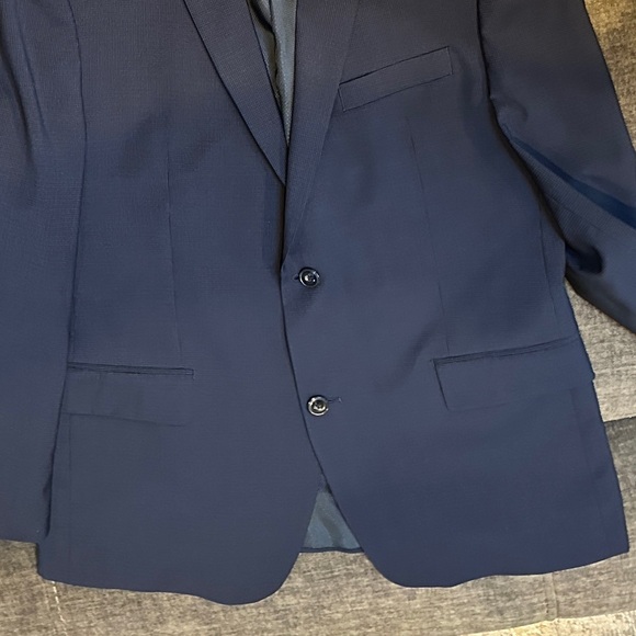 MICHAEL KORS Men’s Navy Wool Blend Blue Micro Checks Suit Jacket 42R - Picture 5 of 7